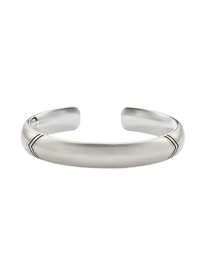 Chevron Bold sterling silver cuff bracelet