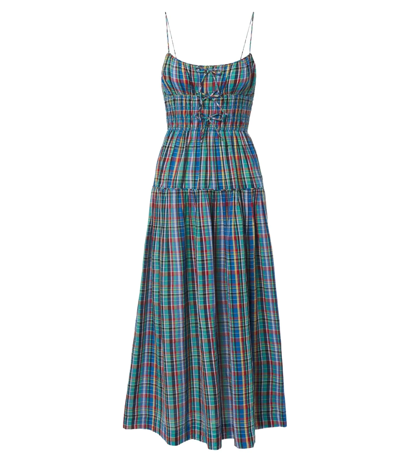 Dôen Brielle plaid cotton midi dress Dôen Brielle plaid cotton midi dress