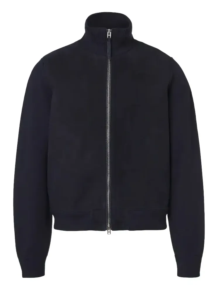 Wool zip-up cardigan