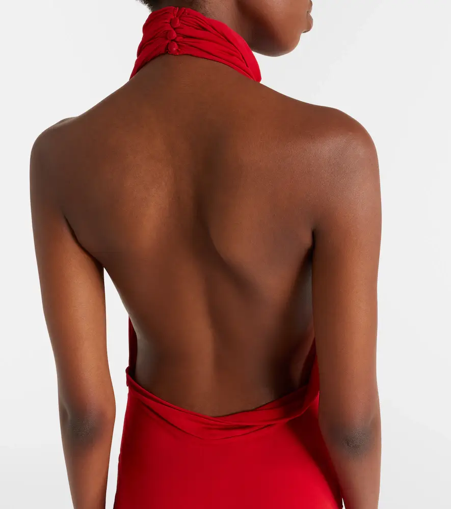 Alexander McQueen Draped halterneck jersey maxi dress | Thumbnail 2