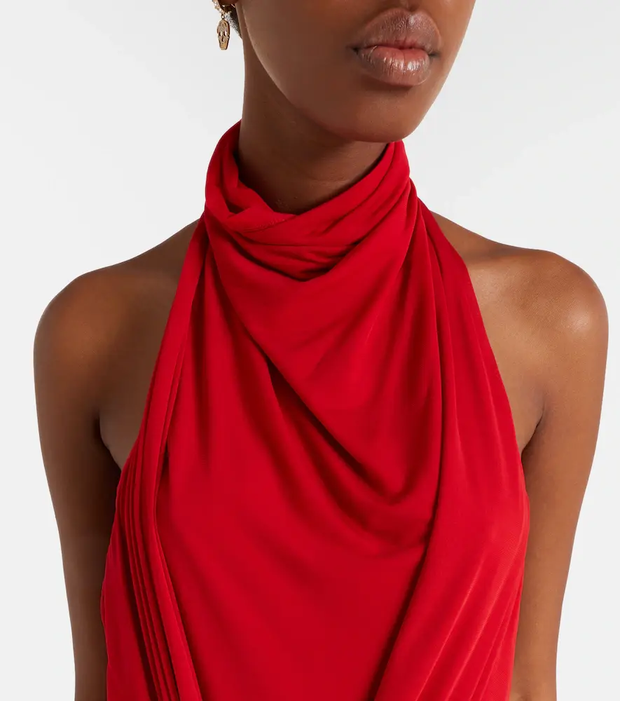 Alexander McQueen Draped halterneck jersey maxi dress | Thumbnail 3