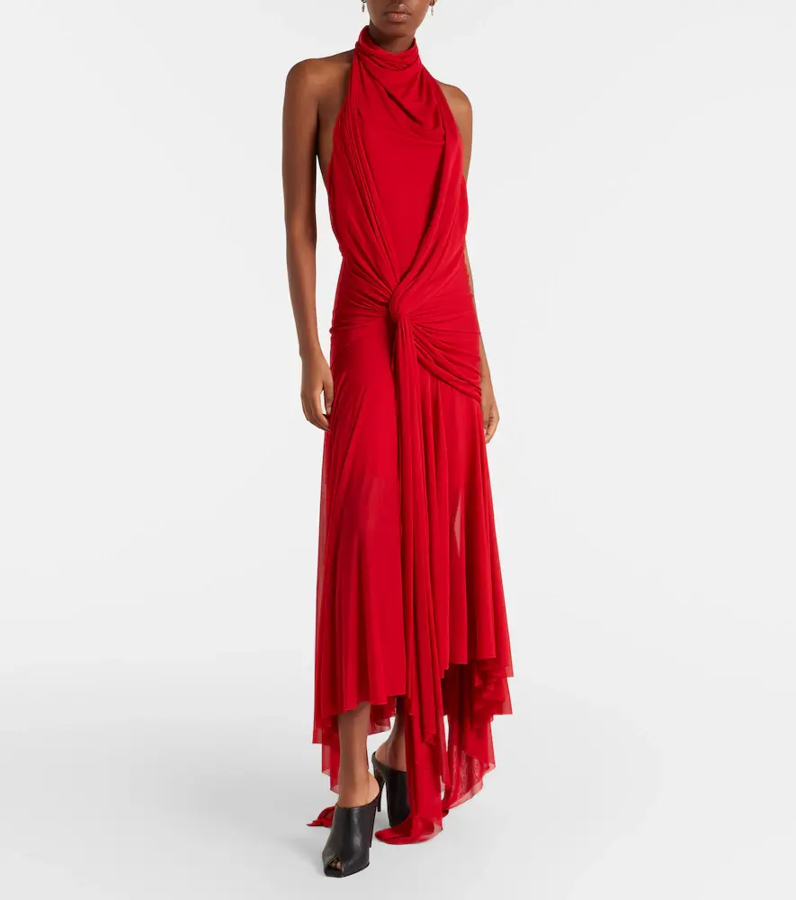 Alexander McQueen Draped halterneck jersey maxi dress | Thumbnail 4