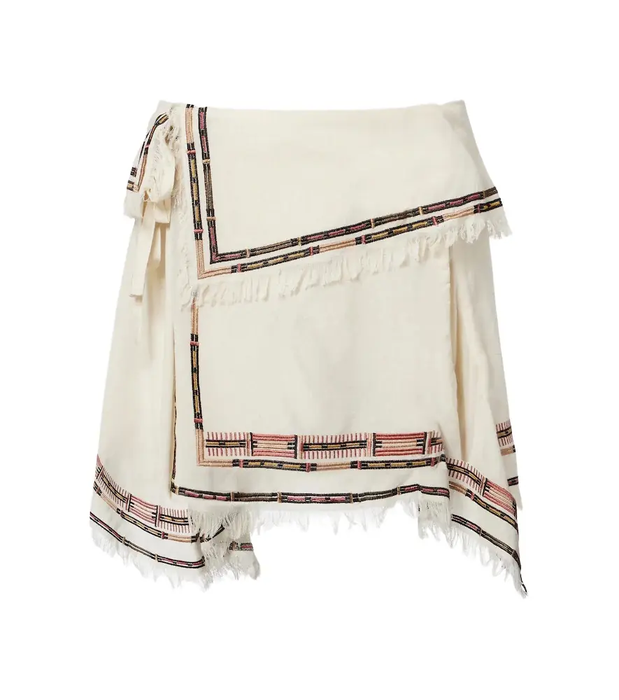 Isabel Marant Feriel embroidered fringed silk wrap skirt | Image 1 Isabel Marant Feriel embroidered fringed silk wrap skirt | Image 1