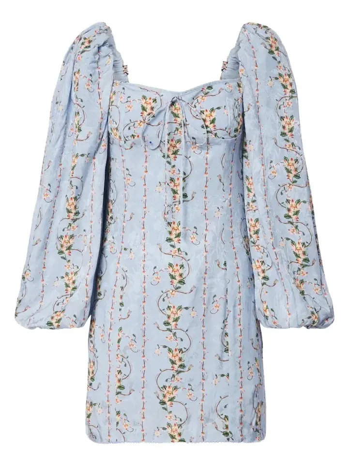 Lorena floral puff-sleeve minidress