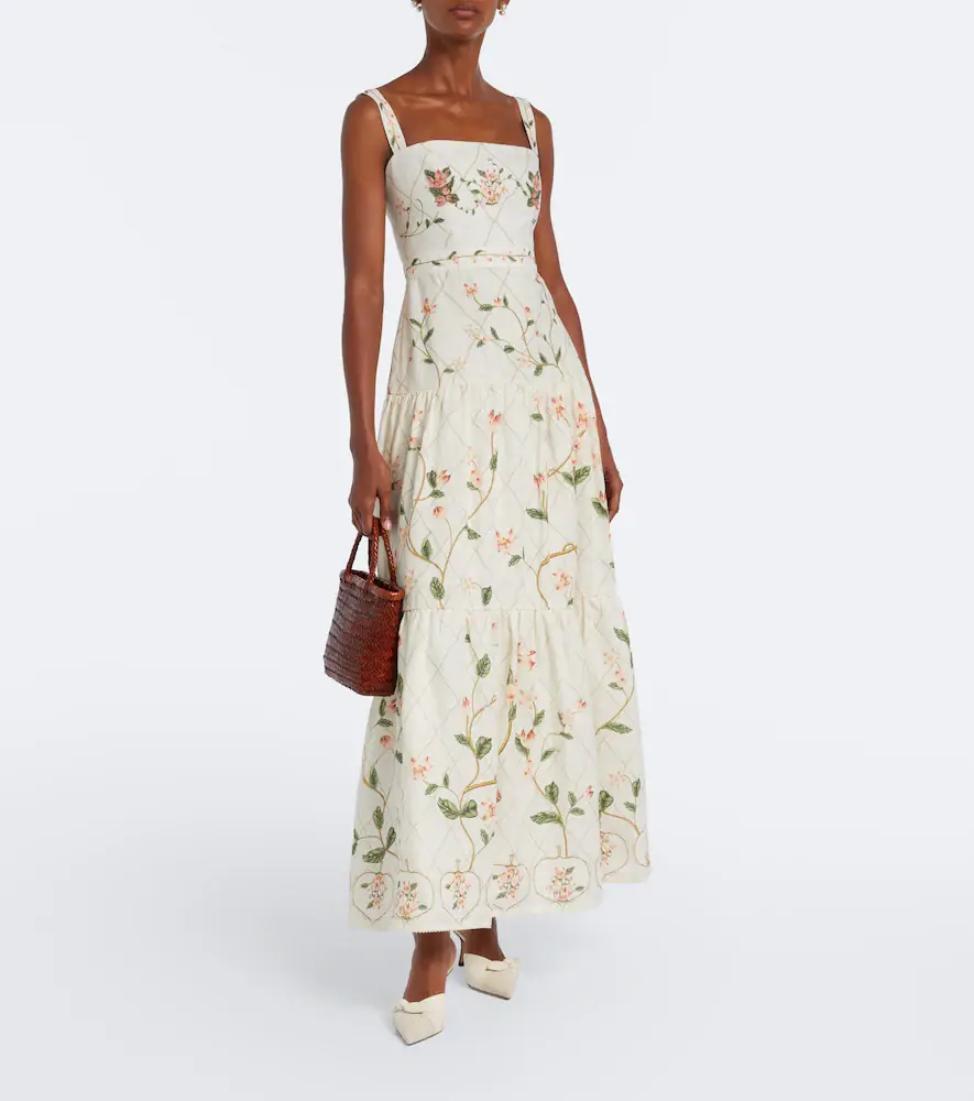 Agua by Agua Bendita Lima floral embroidered linen maxi dress | Thumbnail 2 Agua by Agua Bendita Lima floral embroidered linen maxi dress | Thumbnail 2