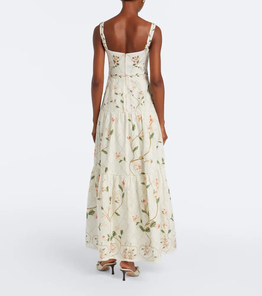 Agua by Agua Bendita Lima floral embroidered linen maxi dress | Thumbnail 3 Agua by Agua Bendita Lima floral embroidered linen maxi dress | Thumbnail 3