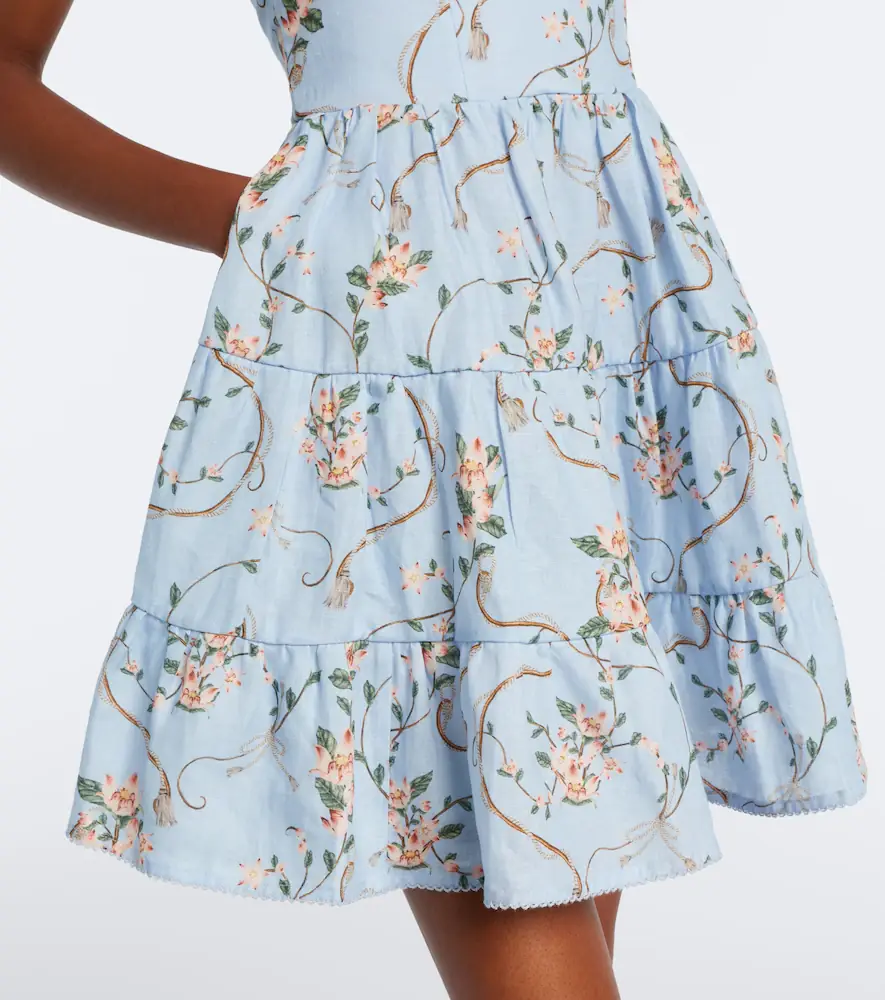 Agua by Agua Bendita Lima floral tiered linen minidress | Thumbnail 2 Agua by Agua Bendita Lima floral tiered linen minidress | Thumbnail 2