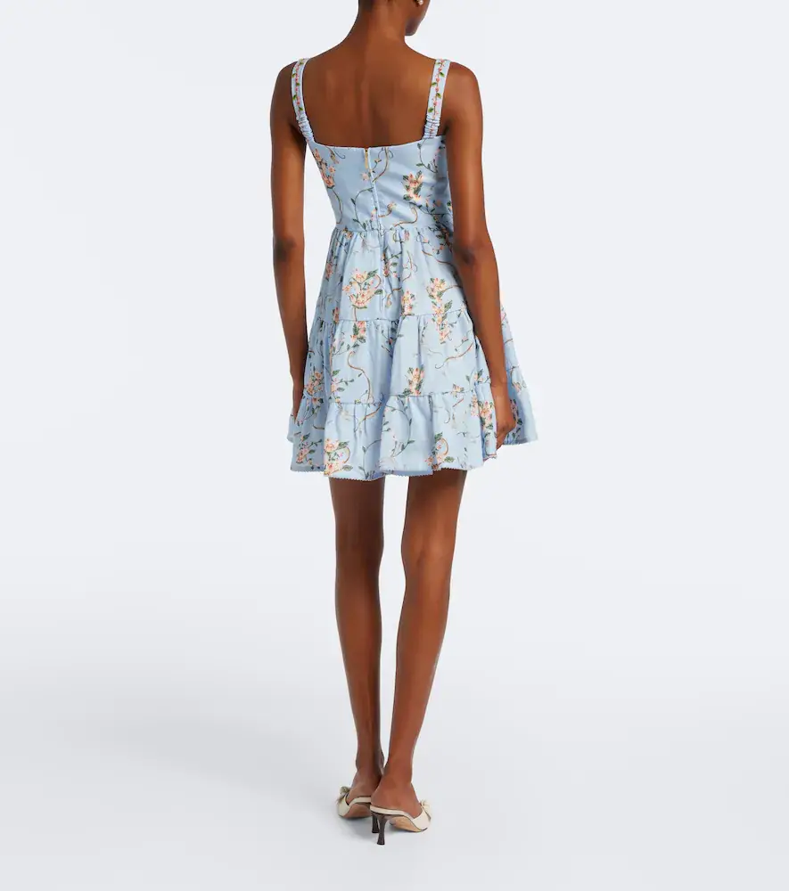 Agua by Agua Bendita Lima floral tiered linen minidress | Thumbnail 3 Agua by Agua Bendita Lima floral tiered linen minidress | Thumbnail 3