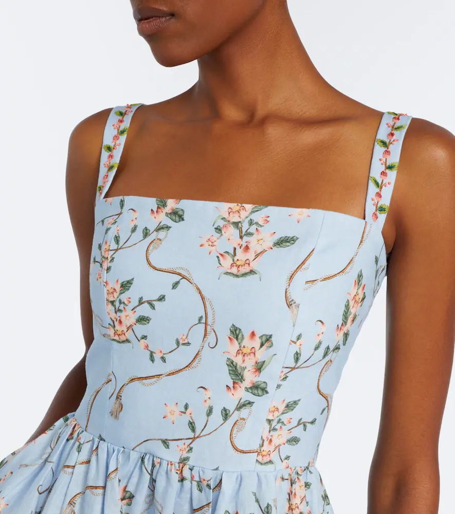 Agua by Agua Bendita Lima floral tiered linen minidress | Thumbnail 4 Agua by Agua Bendita Lima floral tiered linen minidress | Thumbnail 4
