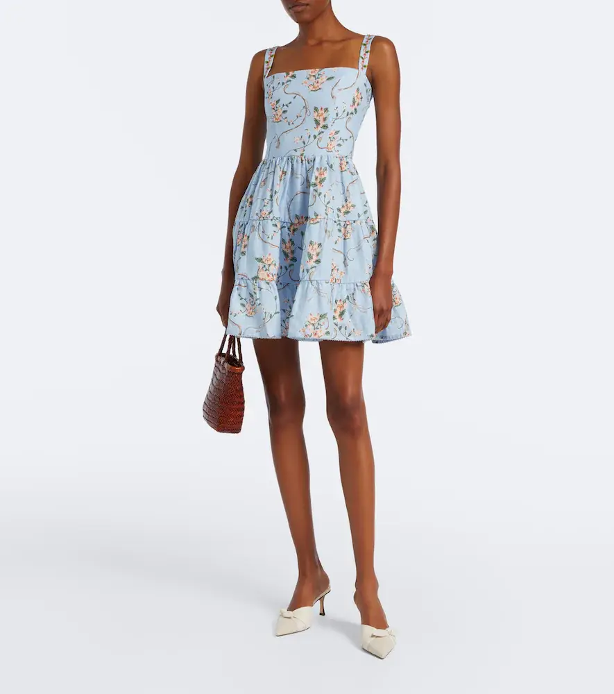 Agua by Agua Bendita Lima floral tiered linen minidress | Thumbnail 5 Agua by Agua Bendita Lima floral tiered linen minidress | Thumbnail 5