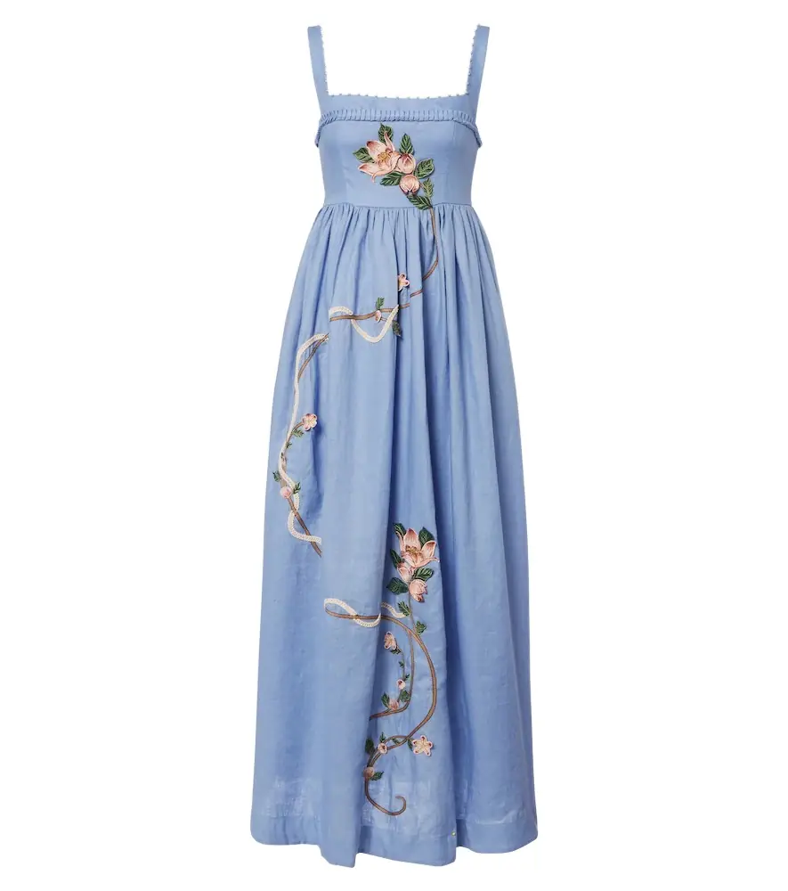Agua by Agua Bendita Barbara embroidered linen maxi dress | Image 1 Agua by Agua Bendita Barbara embroidered linen maxi dress | Image 1