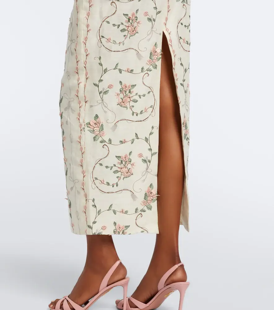 Agua by Agua Bendita Lirica floral embroidered linen maxi skirt | Thumbnail 2 Agua by Agua Bendita Lirica floral embroidered linen maxi skirt | Thumbnail 2