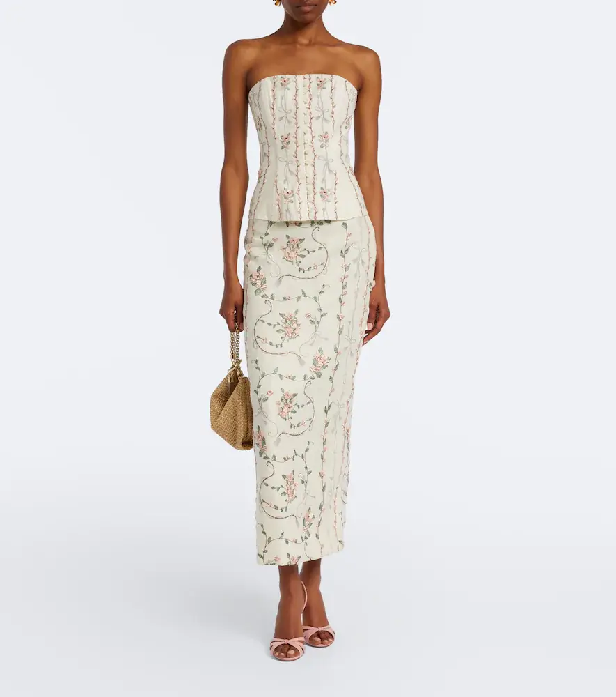 Agua by Agua Bendita Lirica floral embroidered linen maxi skirt | Thumbnail 5 Agua by Agua Bendita Lirica floral embroidered linen maxi skirt | Thumbnail 5
