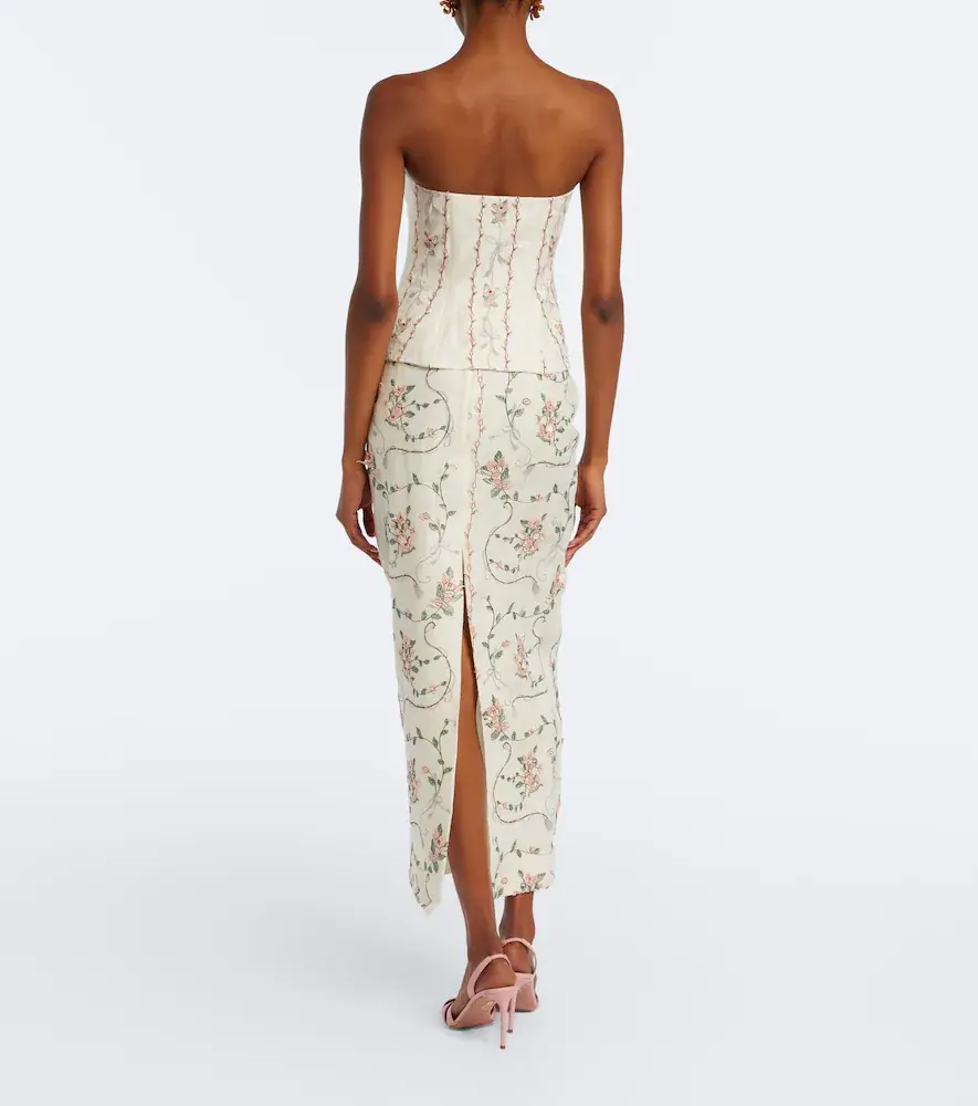 Agua by Agua Bendita Lirica floral embroidered linen maxi skirt | Thumbnail 6 Agua by Agua Bendita Lirica floral embroidered linen maxi skirt | Thumbnail 6