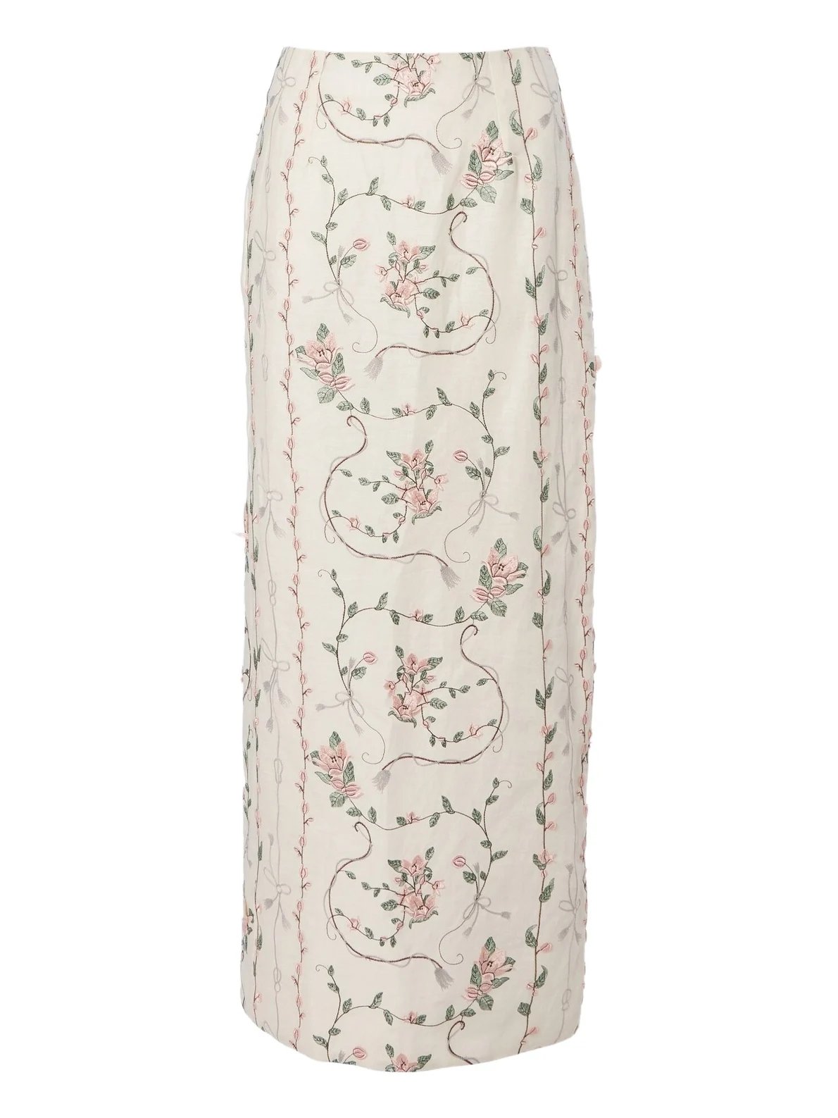 Lirica floral embroidered linen maxi skirt Lirica floral embroidered linen maxi skirt