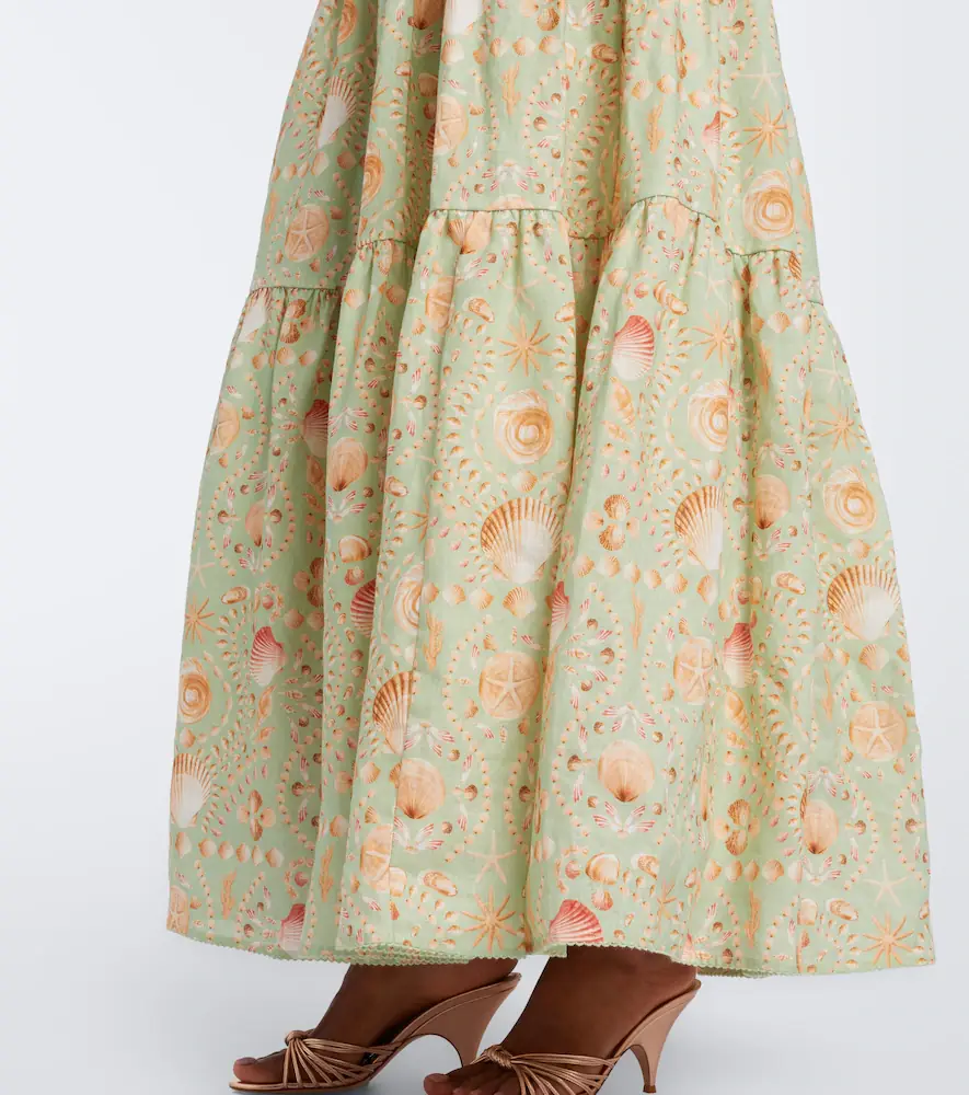 Agua by Agua Bendita Abeja printed tiered linen maxi dress | Thumbnail 3 Agua by Agua Bendita Abeja printed tiered linen maxi dress | Thumbnail 3