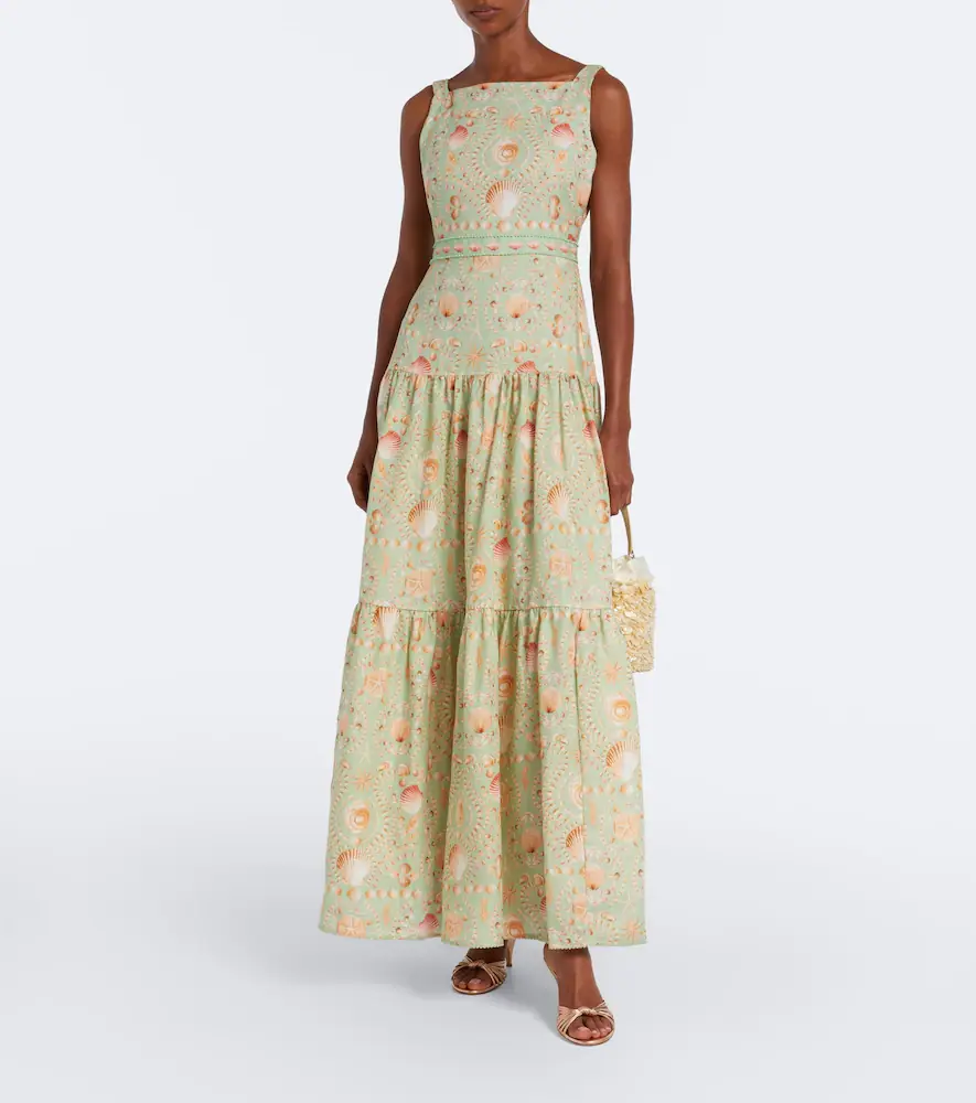 Agua by Agua Bendita Abeja printed tiered linen maxi dress | Thumbnail 4 Agua by Agua Bendita Abeja printed tiered linen maxi dress | Thumbnail 4