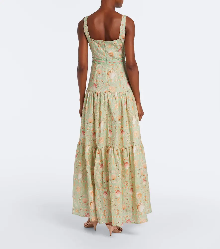 Agua by Agua Bendita Abeja printed tiered linen maxi dress | Thumbnail 5 Agua by Agua Bendita Abeja printed tiered linen maxi dress | Thumbnail 5