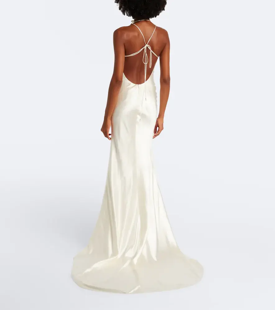 Danielle Frankel Bridal Stella wool and silk gown | Thumbnail 4