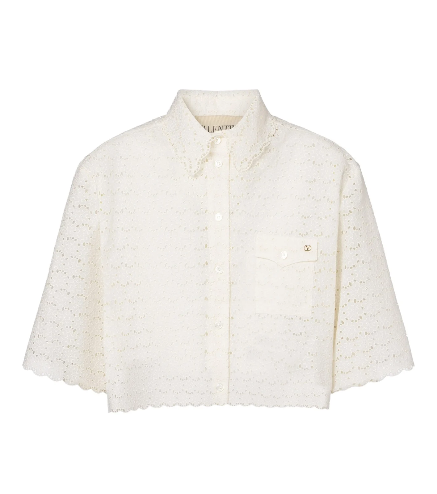 VLogo broderie anglaise cotton shirt