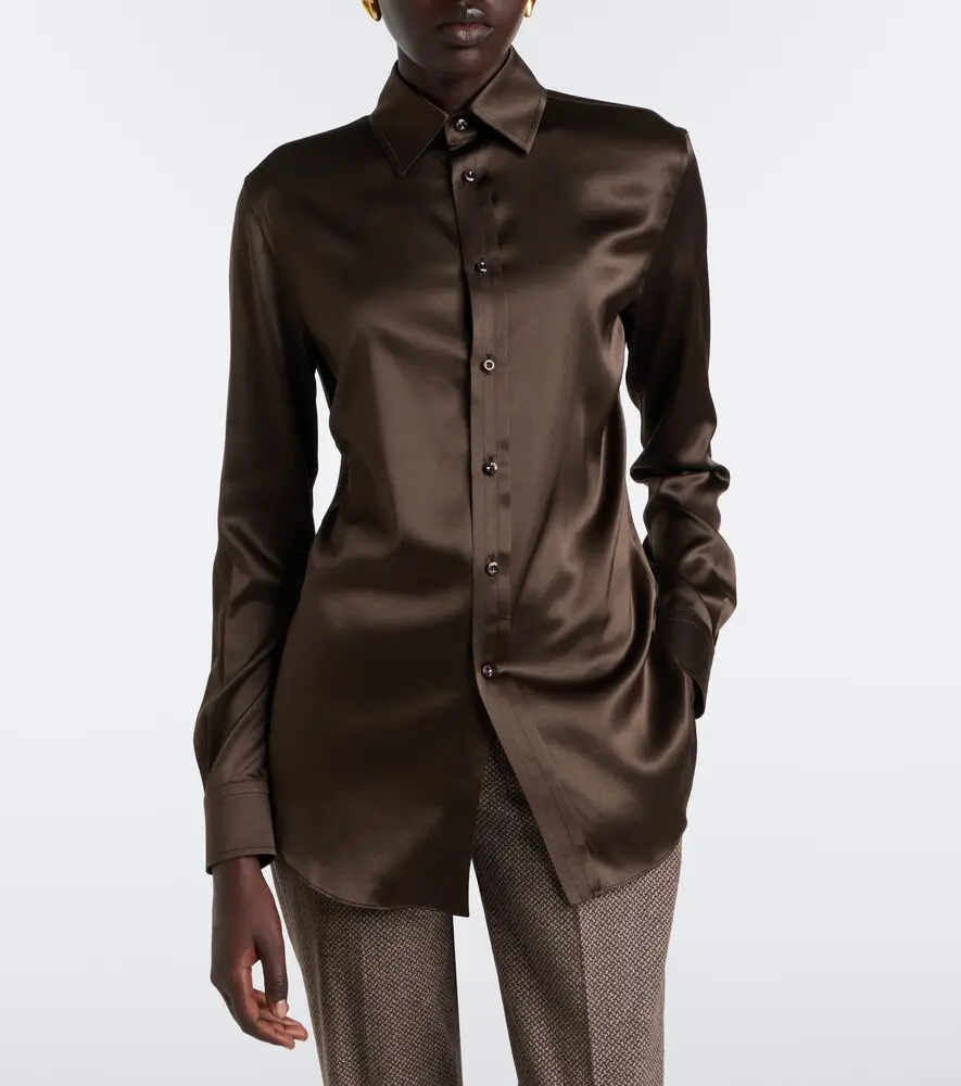 Ralph Lauren Collection Silk-blend satin shirt | Thumbnail 4 Ralph Lauren Collection Silk-blend satin shirt | Thumbnail 4