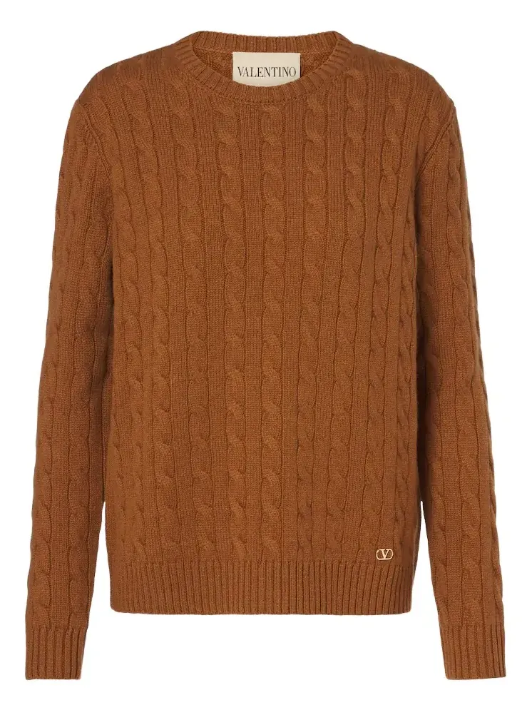 VLogo cable-knit cashmere sweater VLogo cable-knit cashmere sweater