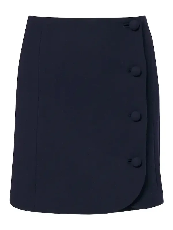 Virgin wool crêpe miniskirt