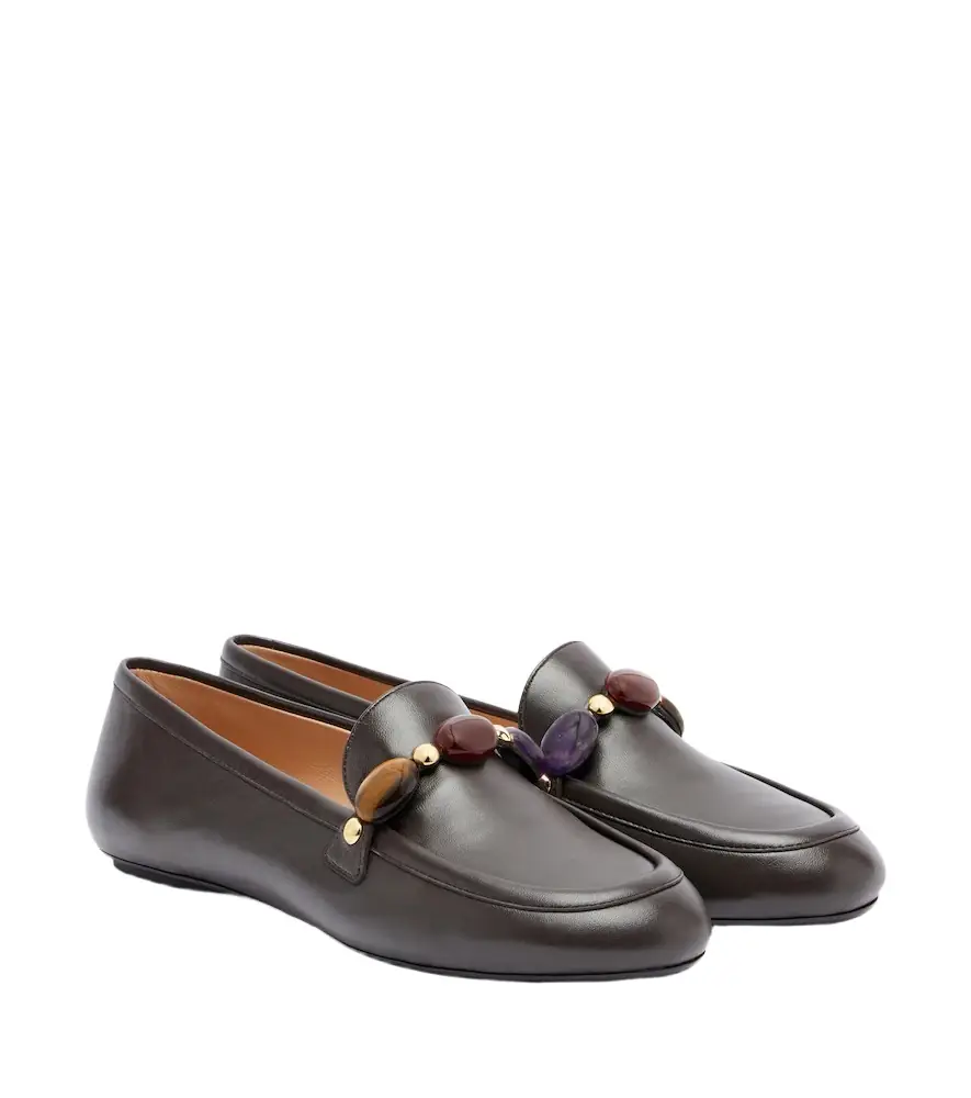 Gianvito Rossi Embellished leather loafers