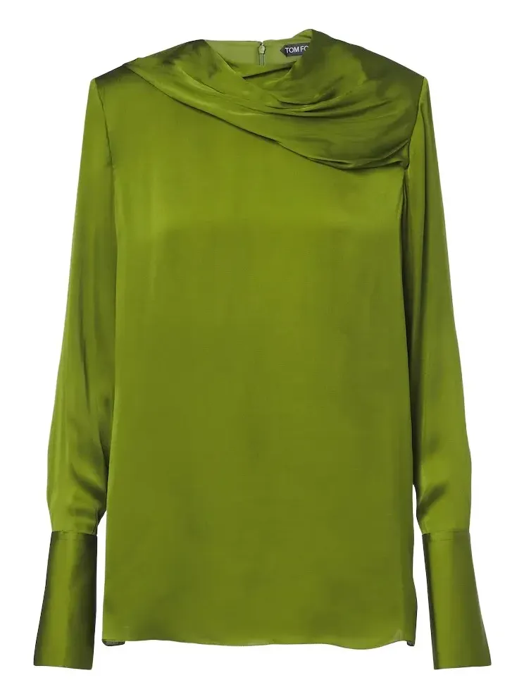 Draped silk satin top Draped silk satin top