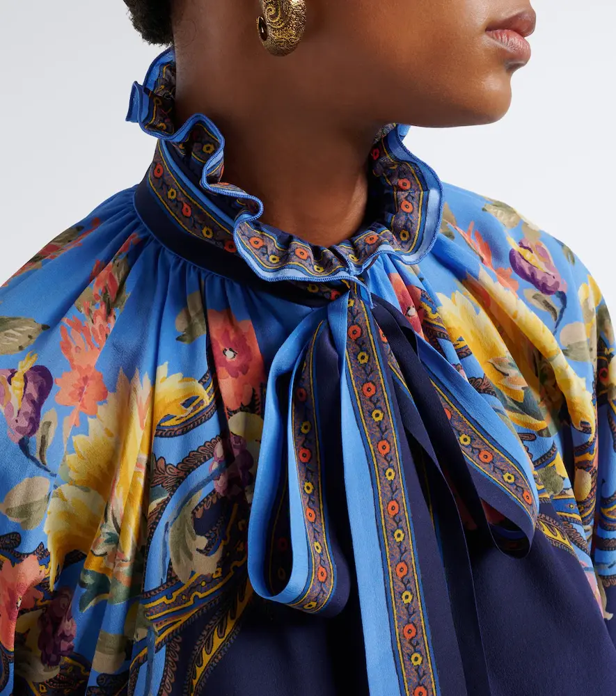 Etro Floral tie-neck silk habotai blouse | Thumbnail 2