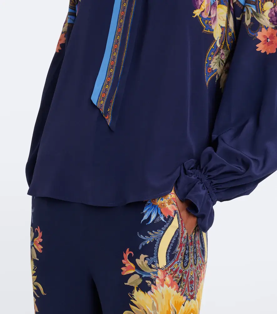 Etro Floral tie-neck silk habotai blouse | Thumbnail 4