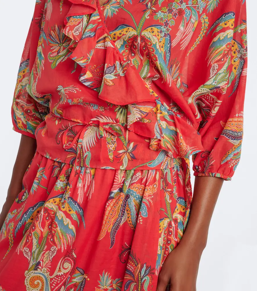 Etro Floral cotton wrap top | Thumbnail 2 Etro Floral cotton wrap top | Thumbnail 2