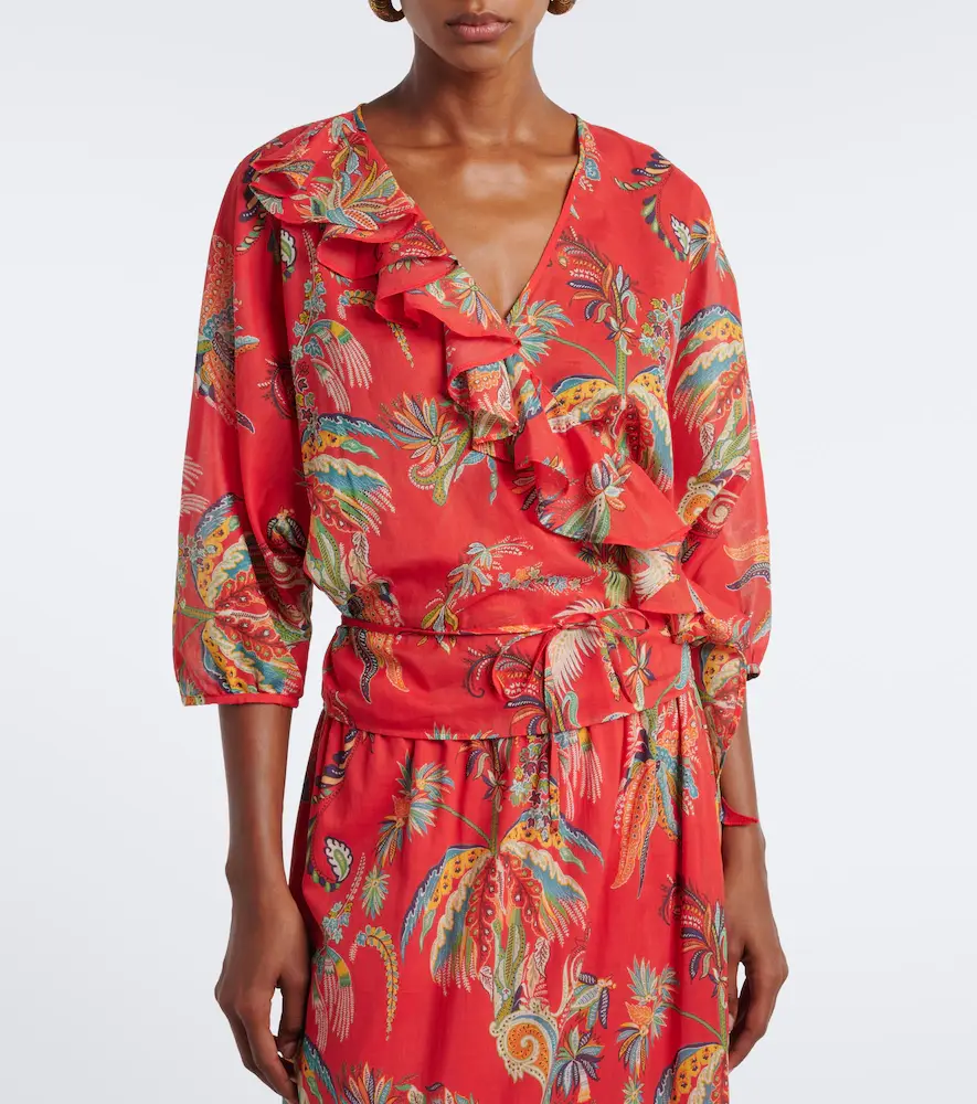 Etro Floral cotton wrap top | Thumbnail 5 Etro Floral cotton wrap top | Thumbnail 5