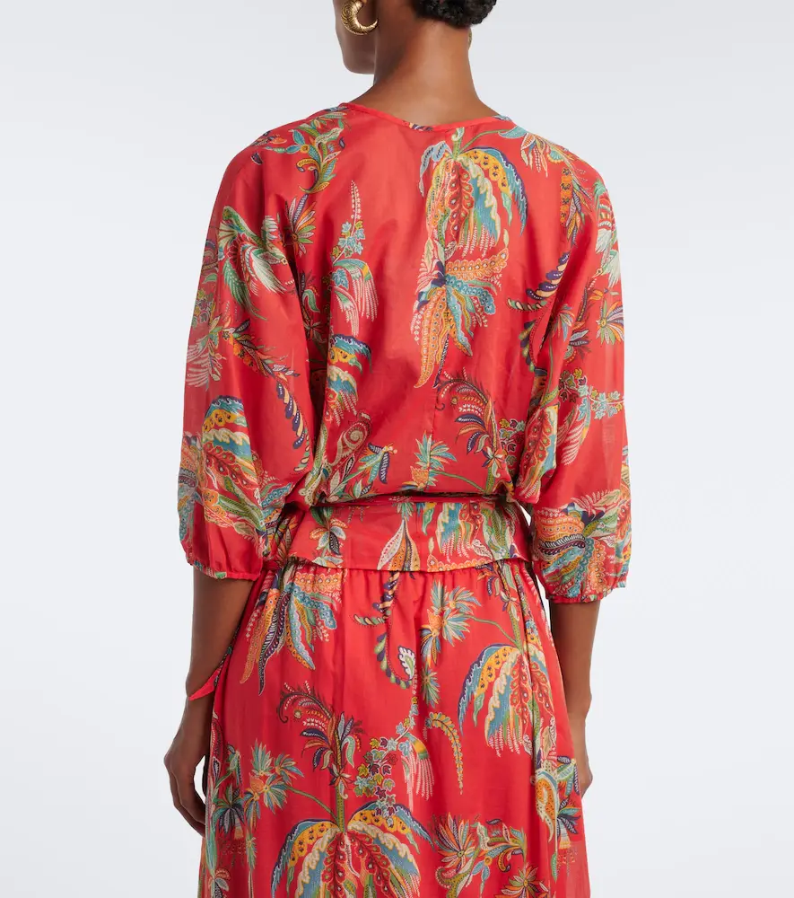 Etro Floral cotton wrap top | Thumbnail 6 Etro Floral cotton wrap top | Thumbnail 6