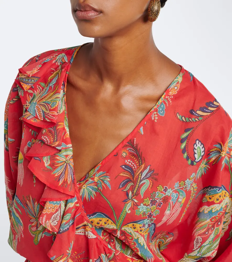 Etro Floral cotton wrap top | Thumbnail 7 Etro Floral cotton wrap top | Thumbnail 7