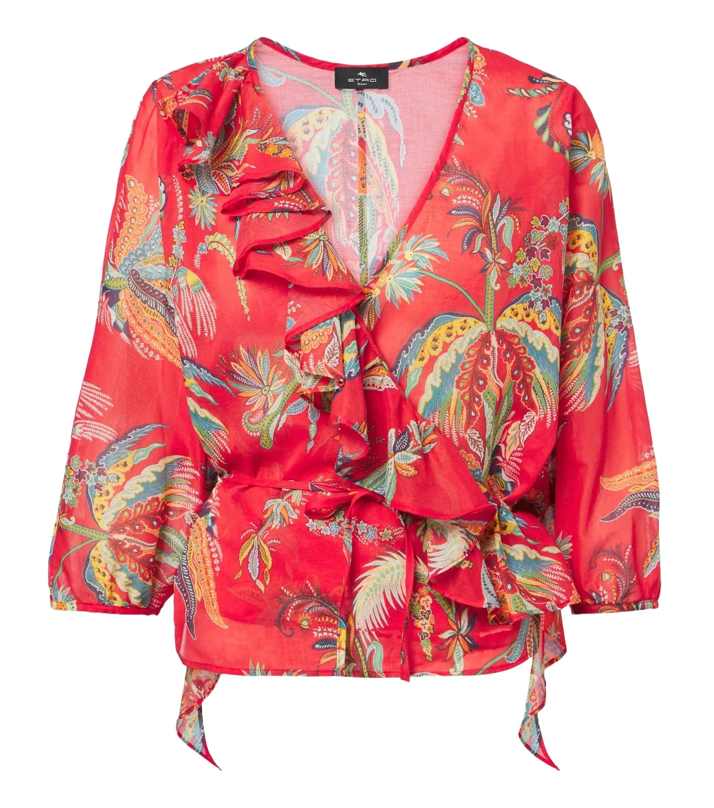 Floral cotton wrap top Floral cotton wrap top