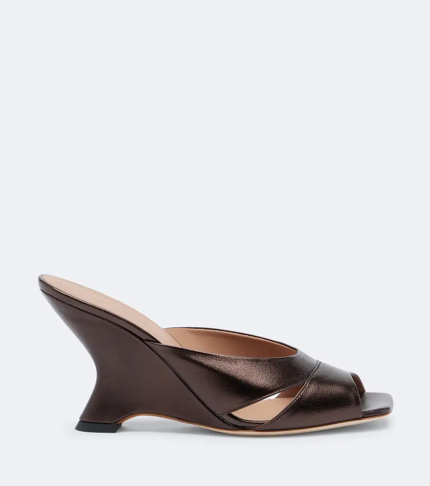 Malone Souliers Lourdes metallic leather wedge mules | Thumbnail 3 Malone Souliers Lourdes metallic leather wedge mules | Thumbnail 3