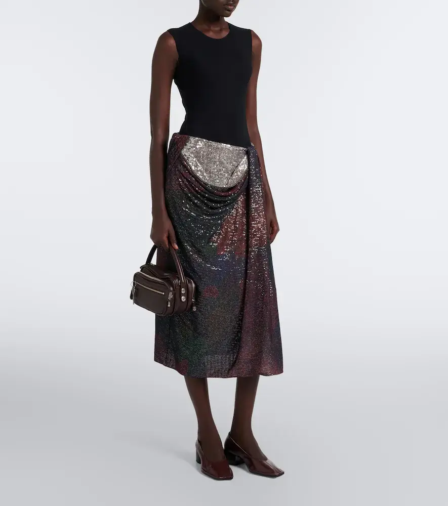 Maison Margiela Draped printed sequined midi skirt | Thumbnail 5 Maison Margiela Draped printed sequined midi skirt | Thumbnail 5