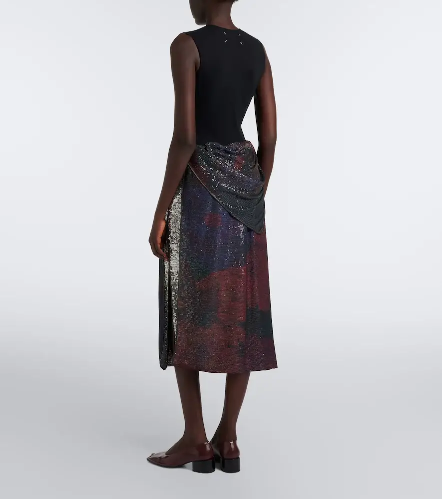 Maison Margiela Draped printed sequined midi skirt | Thumbnail 6 Maison Margiela Draped printed sequined midi skirt | Thumbnail 6