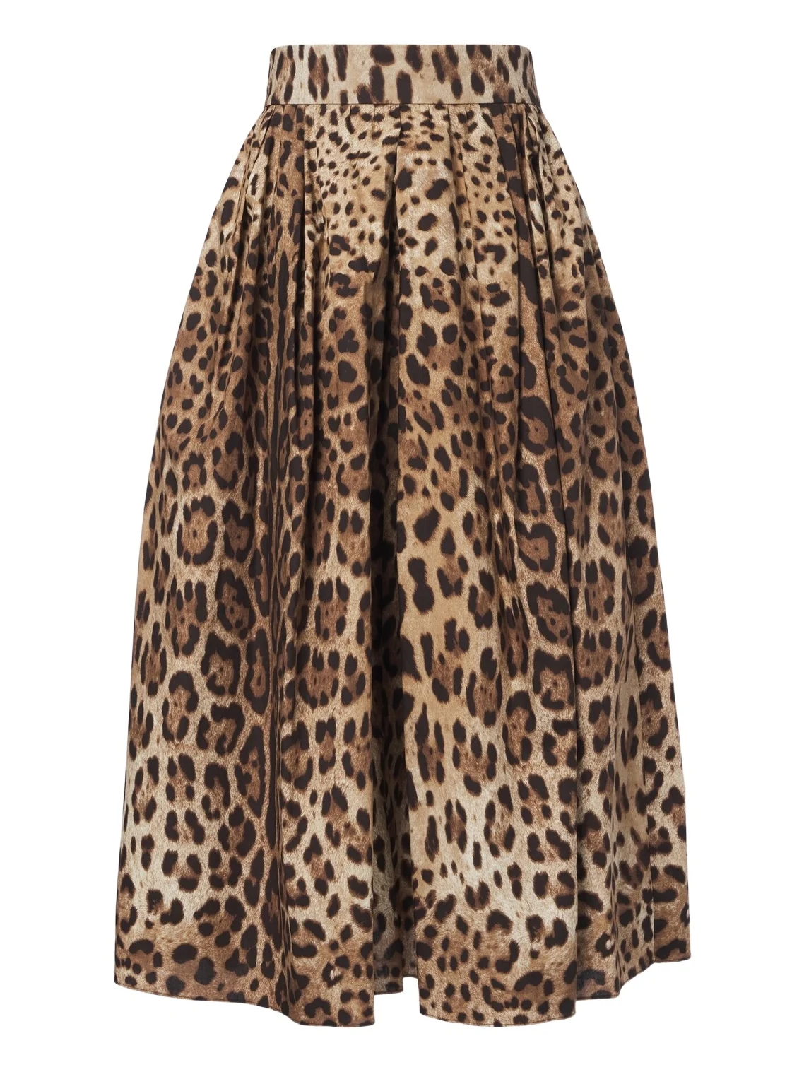 Dolce & Gabbana Leopard-print cotton midi skirt
