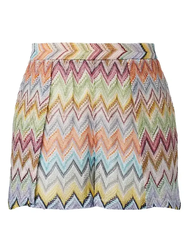Zigzag lamé shorts