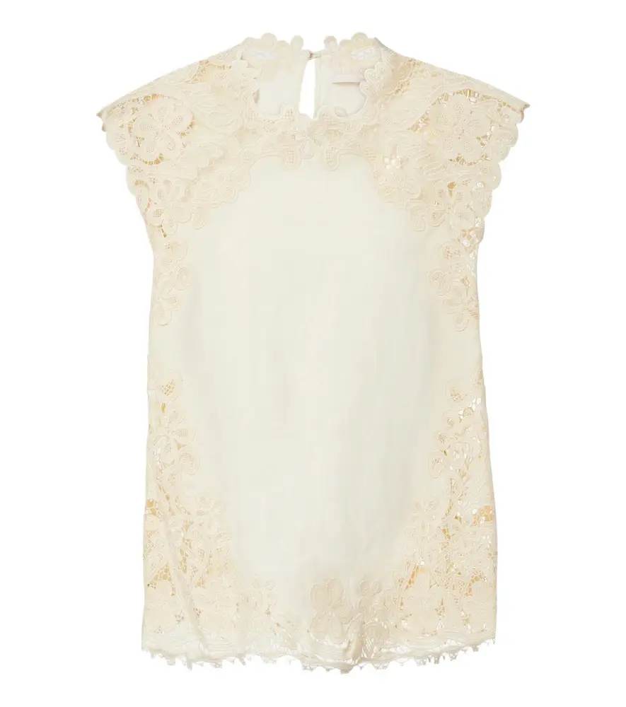 Ulla Johnson Amelie crochet-trimmed linen top | Image 1 Ulla Johnson Amelie crochet-trimmed linen top | Image 1