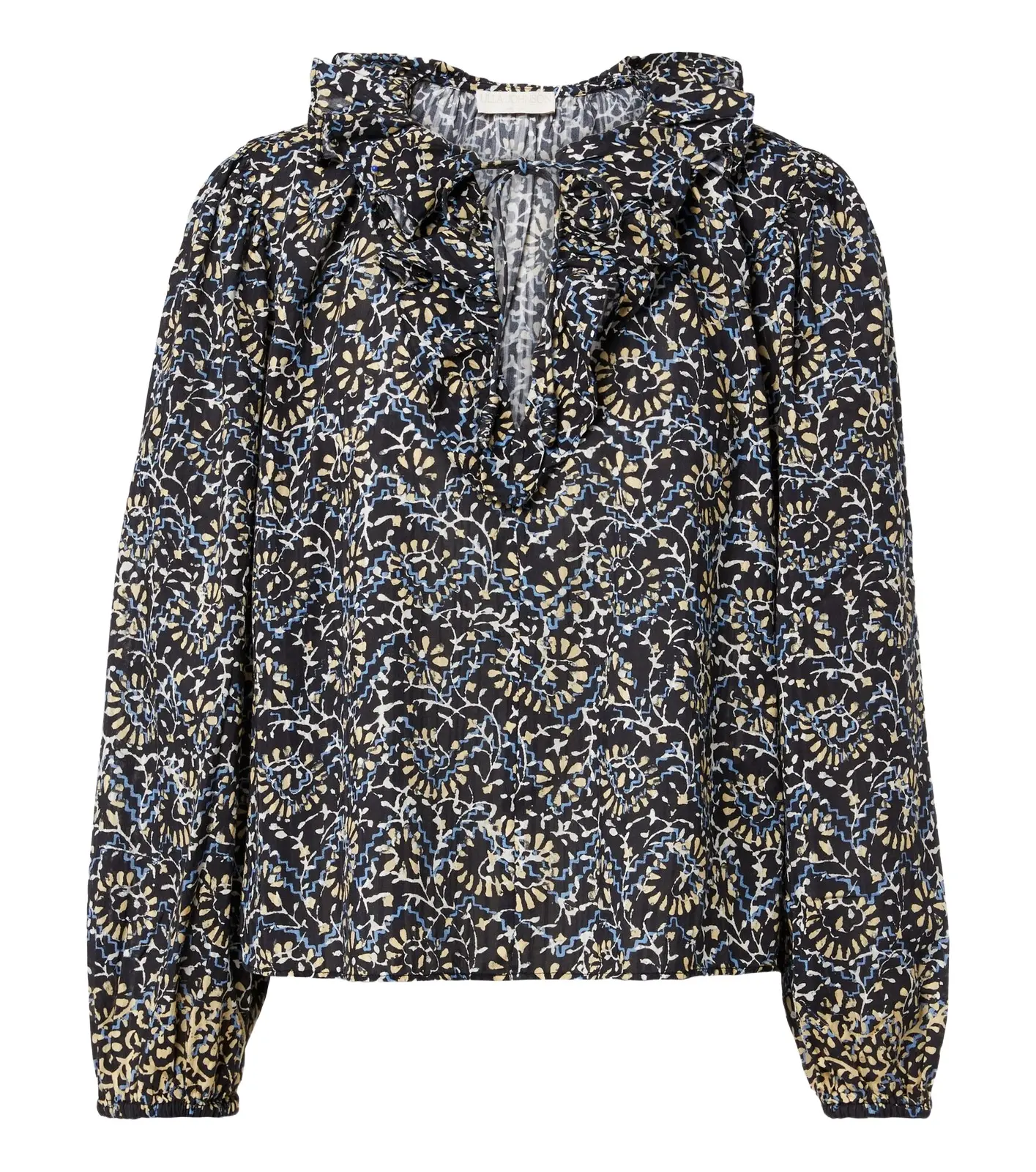 Siena printed ruffled cotton-blend top Siena printed ruffled cotton-blend top