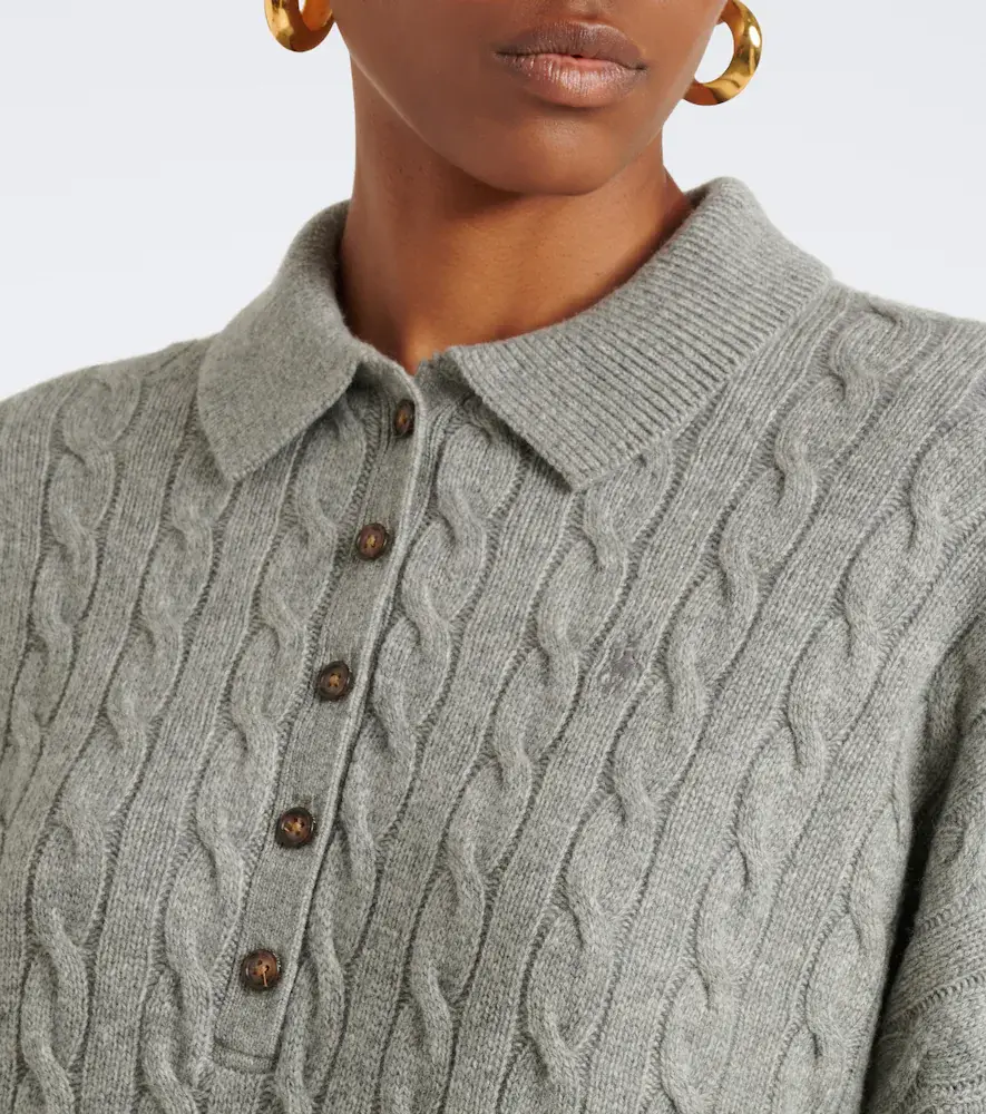 Polo Ralph Lauren Cable-knit wool and cashmere polo sweater | Thumbnail 3 Polo Ralph Lauren Cable-knit wool and cashmere polo sweater | Thumbnail 3