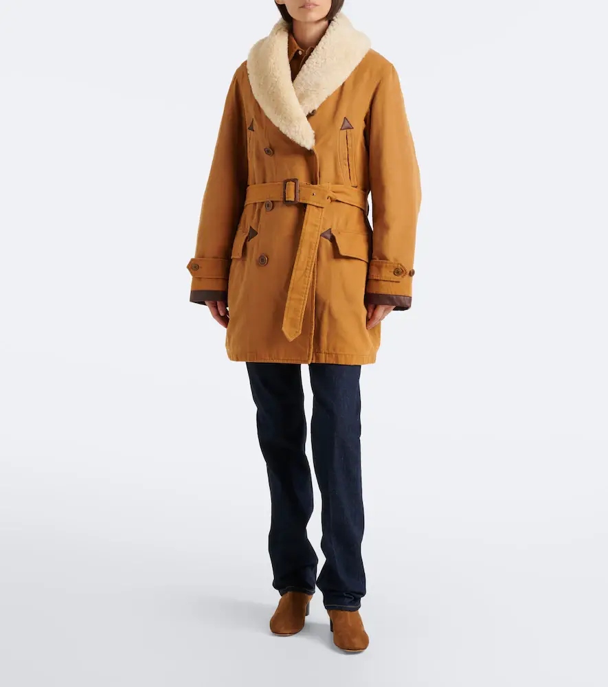 Polo Ralph Lauren Shearling-trimmed cotton coat | Thumbnail 4 Polo Ralph Lauren Shearling-trimmed cotton coat | Thumbnail 4