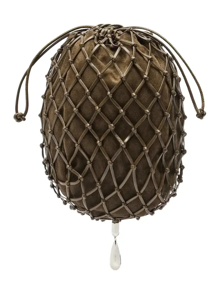 Macramé Small leather pouch Macramé Small leather pouch