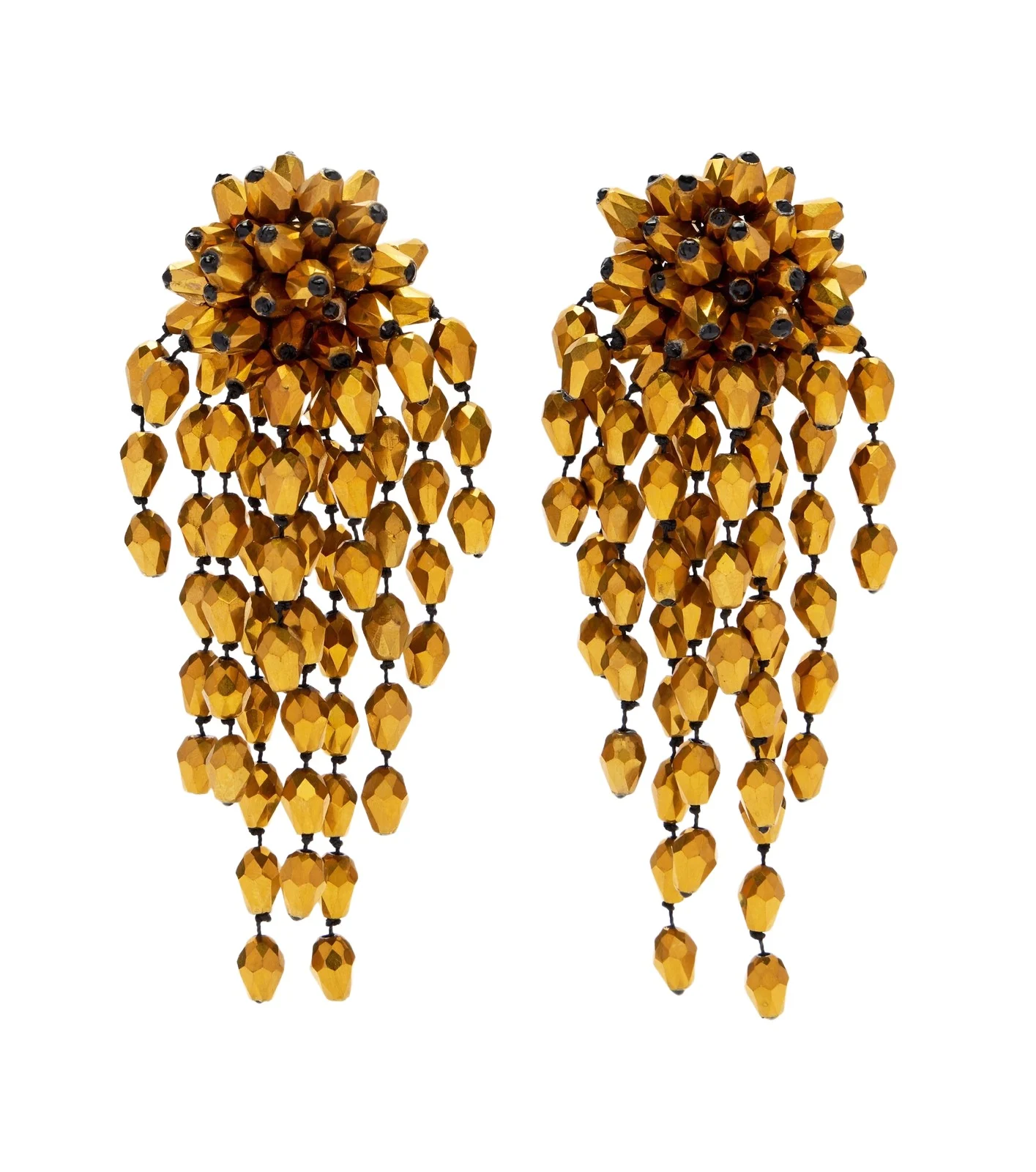 Hanabi beaded clip-on earrings