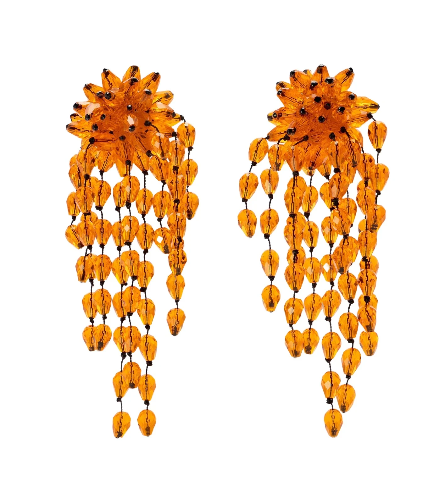Hanabi beaded clip-on earrings