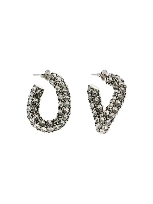 Crystal-embellished hoop earrings