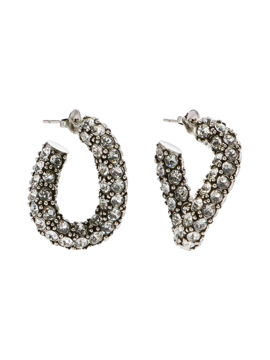 Crystal-embellished hoop earrings Crystal-embellished hoop earrings